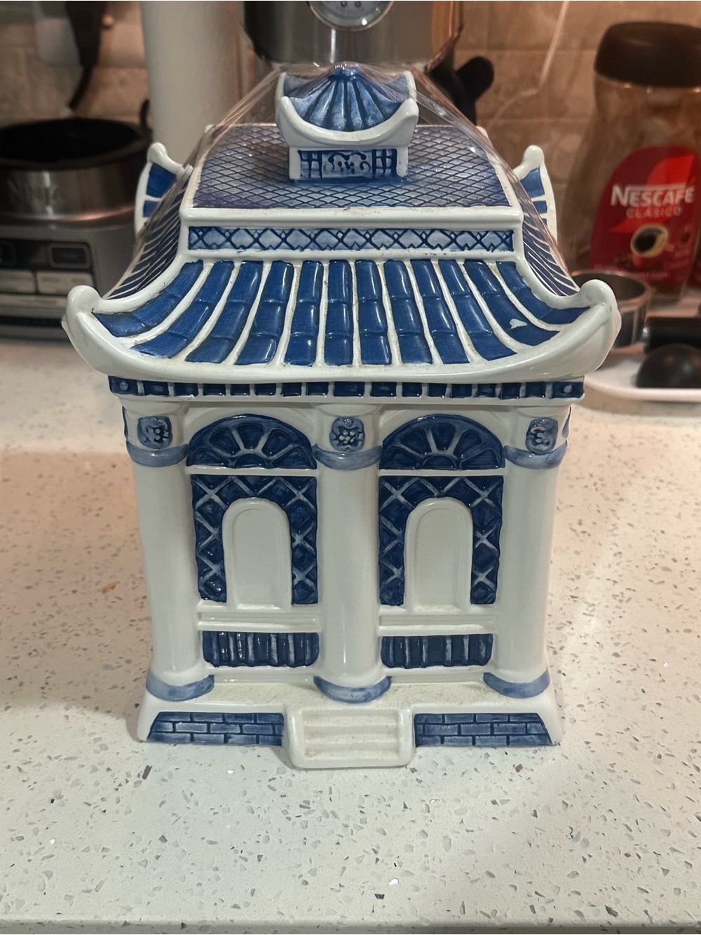 Willow Blue Collections Pagoda LG Cookie Jar  Series 2 Christopher Johnson 10"